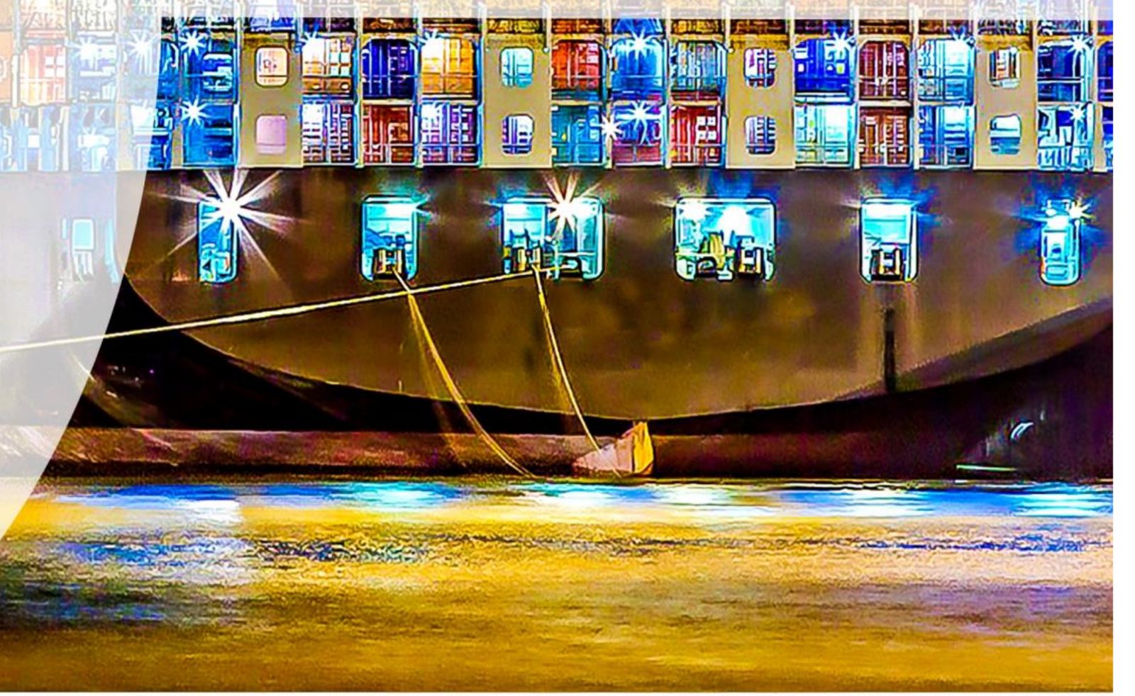 Container vessel alongside at berth
